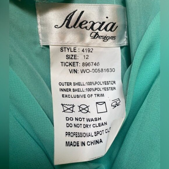 Alexia Designs Seafoam Green Spaghetti Strap Knee-Length Formal Dress Size 12 - Picture 4 of 8